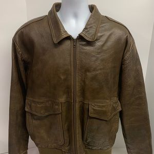 Vintage Neil Airborne Martin Brown Leather Bomber Jacket Size 46